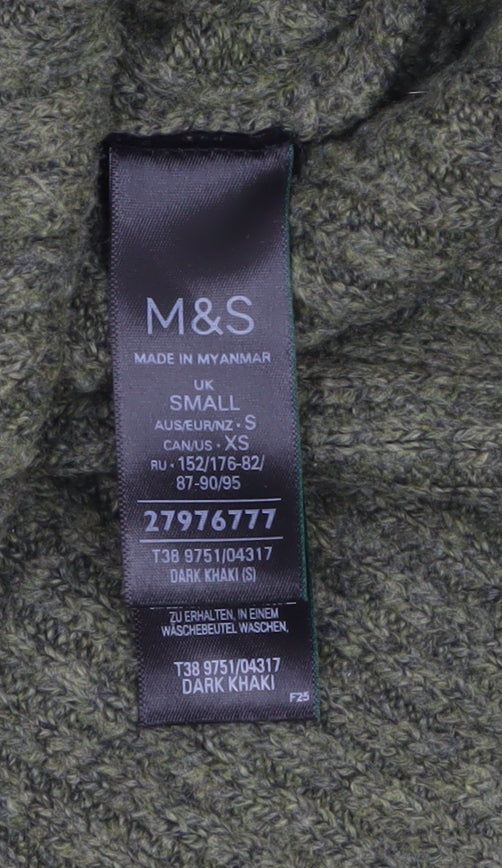 Womens UK Size S Marks and Spencer Green Pullover Jumper