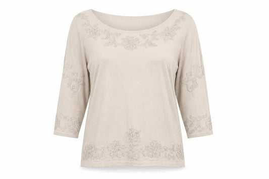 Phase Eight Women Beige Floral Embroidered Jumper Size 16