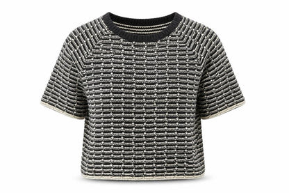 Next Women’s Black & Beige Knit Pullover Jumper Medium Cotton Blend