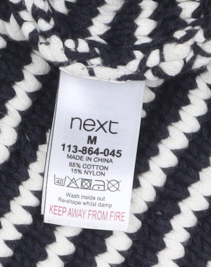 Next Women’s Black & Beige Knit Pullover Jumper Medium Cotton Blend