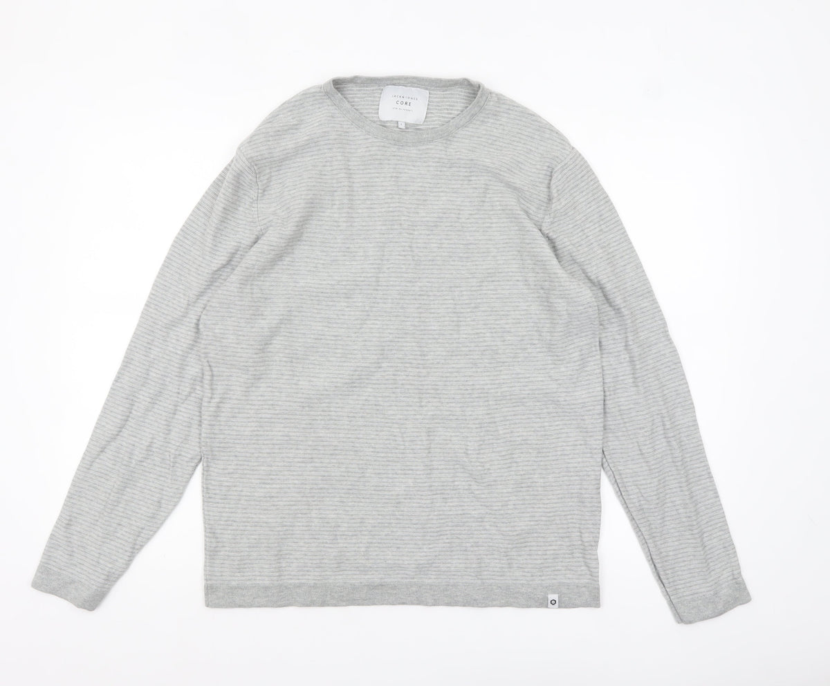 Mens UK Size L JACK & JONES Grey Pullover Jumper