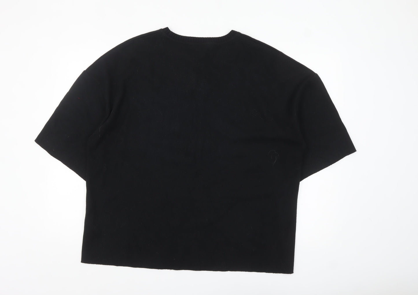 Marks and Spencer Women’s Black Beaded Crew Neck Short Sleeve T-Shirt Size 18