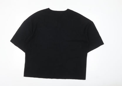 Marks and Spencer Women’s Black Beaded Crew Neck Short Sleeve T-Shirt Size 18