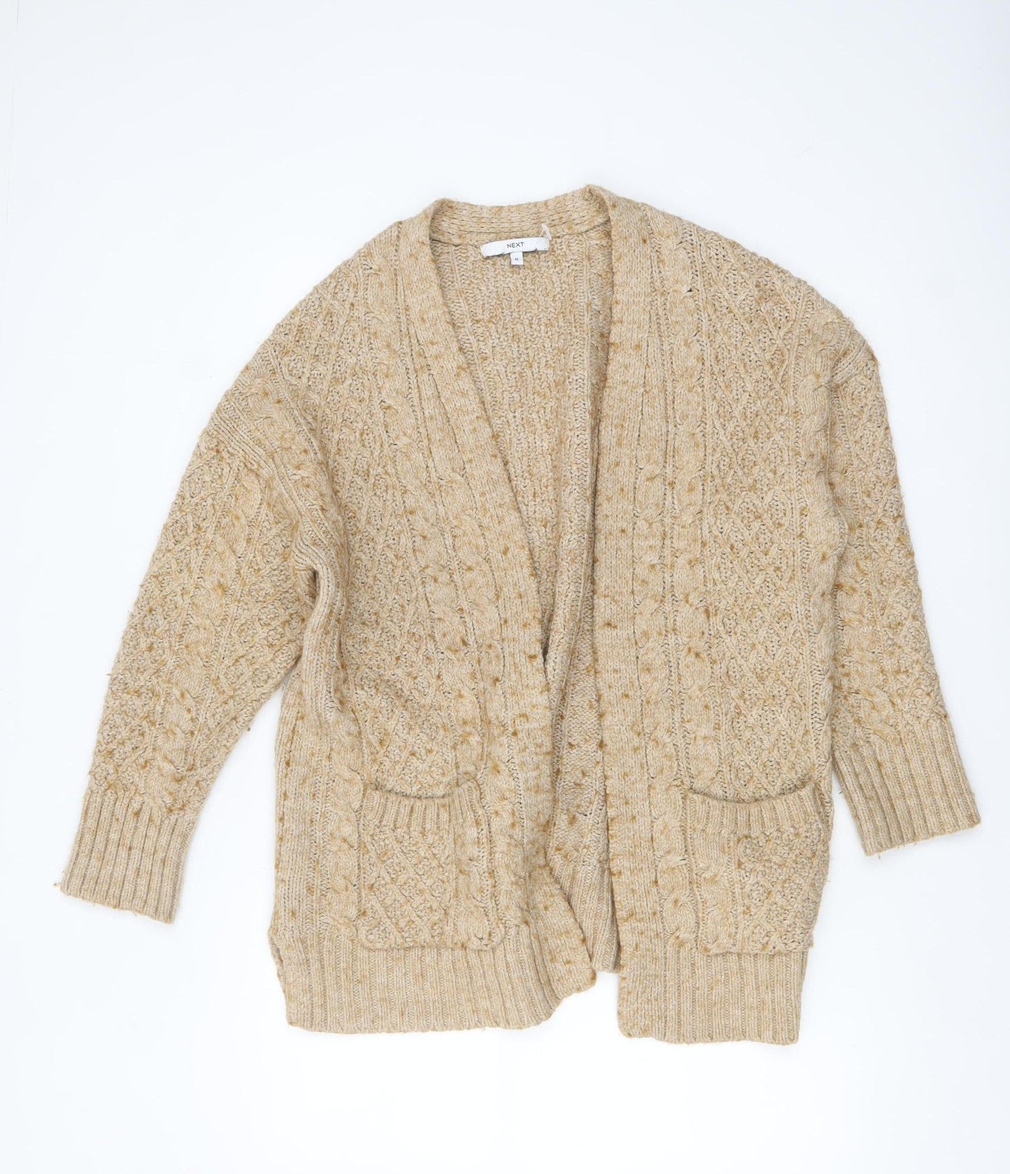 Womens UK Size M NEXT Beige Cardigan Jumper