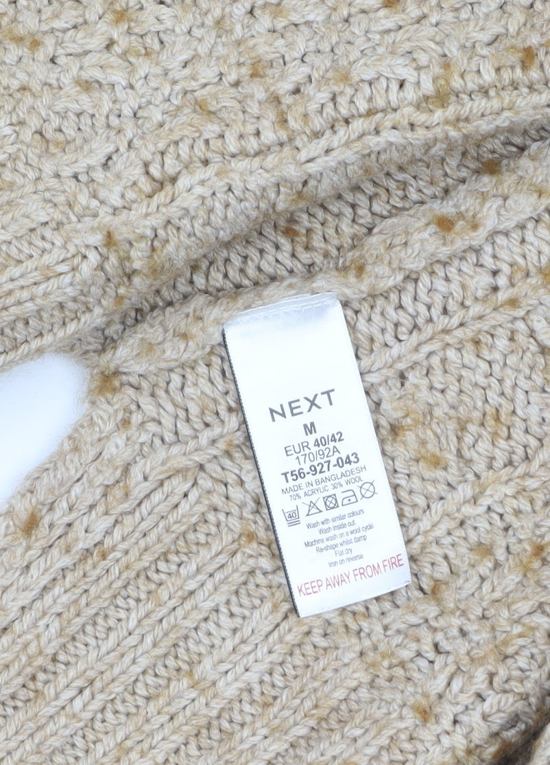 Womens UK Size M NEXT Beige Cardigan Jumper