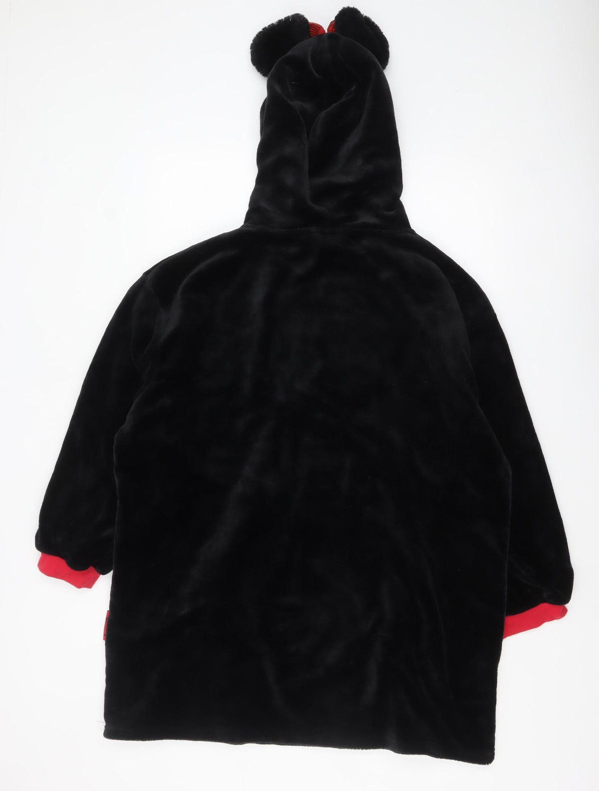 Disney Minnie Mouse Black Fleece Hooded Nightshirt L-XL Women Winter