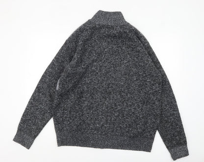 Max Men Grey 2XL Full Zip Knit Jumper for Men