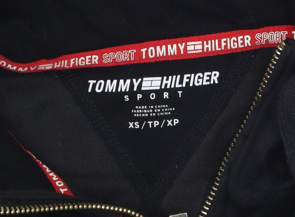 Womens UK Size XS Tommy Hilfiger Black Full Zip Hoodie