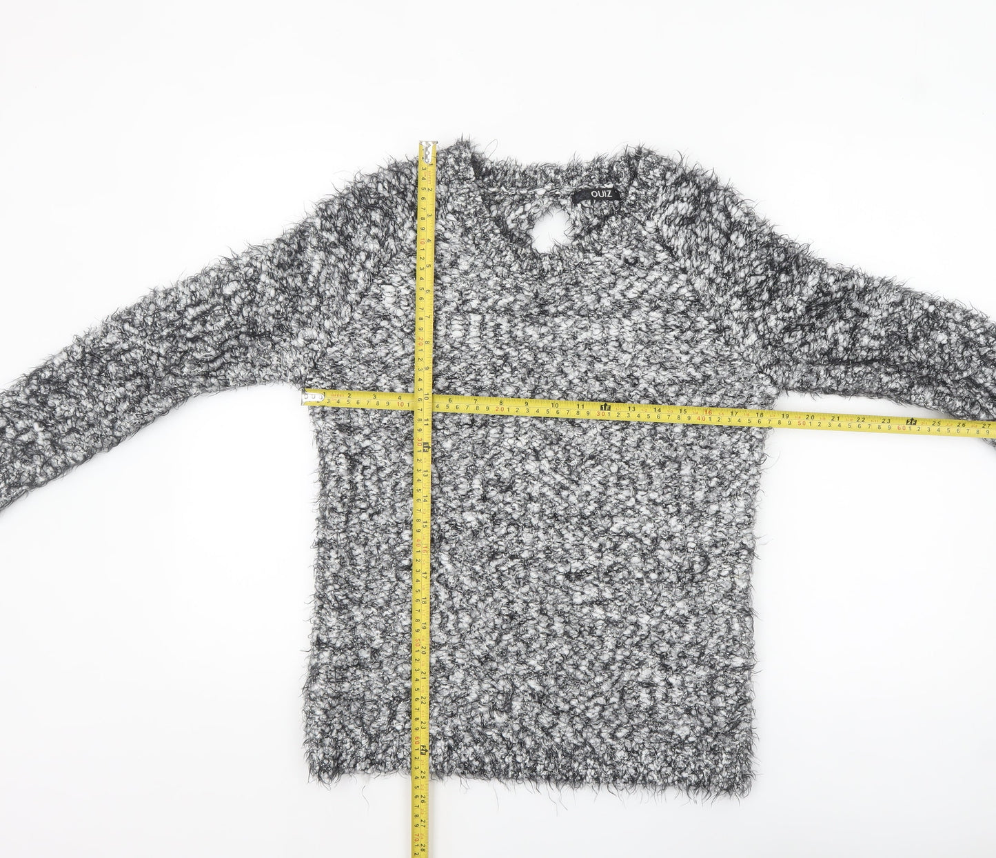 Womens UK Size S Quiz Grey Pullover Jumper