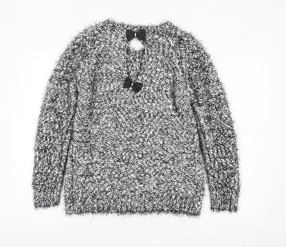 Womens UK Size S Quiz Grey Pullover Jumper