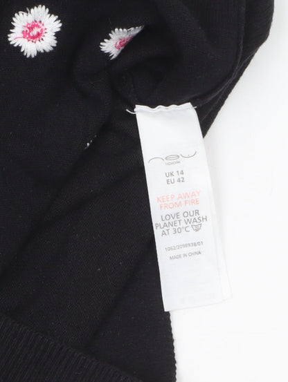 Womens UK Size 14 New Look Black Cardigan Jumper