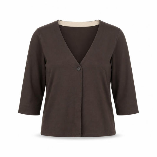Womens UK Size 12 Rohan Brown Cardigan Blouse