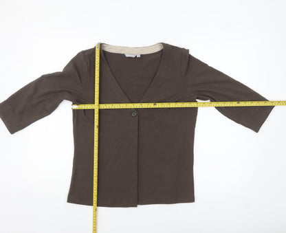 Womens UK Size 12 Rohan Brown Cardigan Blouse