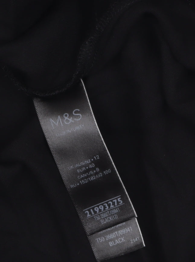 Womens UK Size 12 Marks and Spencer Black Basic Blouse