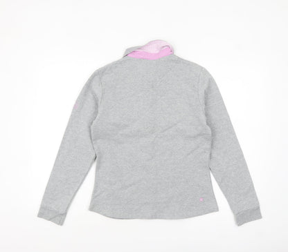 Tottie Women’s Grey Long Sleeve Polo Shirt Size L Cotton Blend