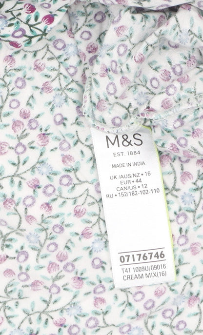 Womens UK Size 16 Marks and Spencer Multicoloured Basic T-Shirt