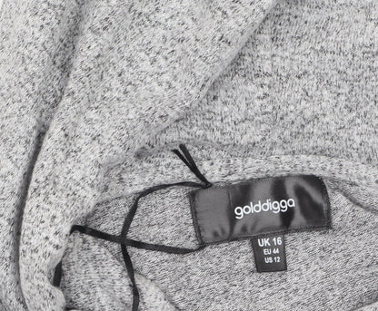 Womens UK Size 16 Golddigga Grey Pullover Hoodie