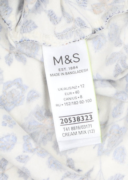 Womens UK Size 12 Marks and Spencer Multicoloured Basic T-Shirt