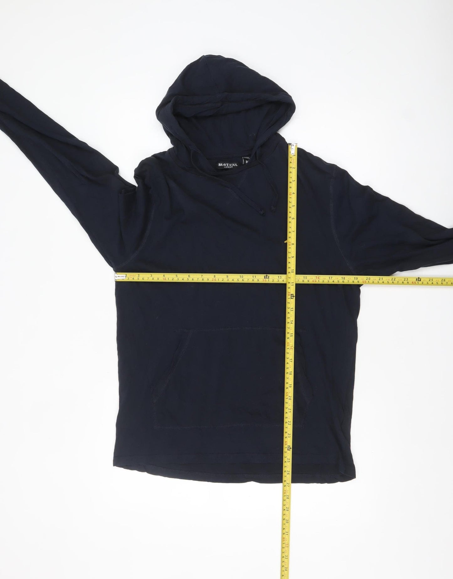 Mens UK Size M Brave Soul Blue Pullover Hoodie