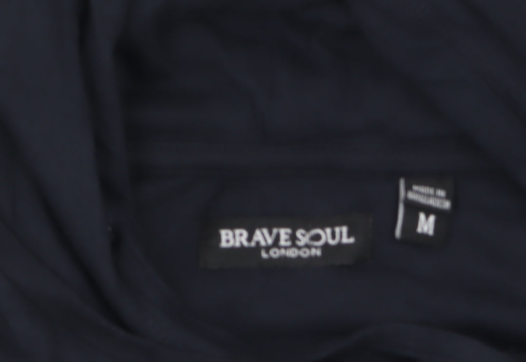 Mens UK Size M Brave Soul Blue Pullover Hoodie