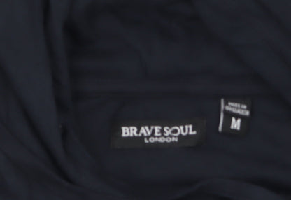 Mens UK Size M Brave Soul Blue Pullover Hoodie