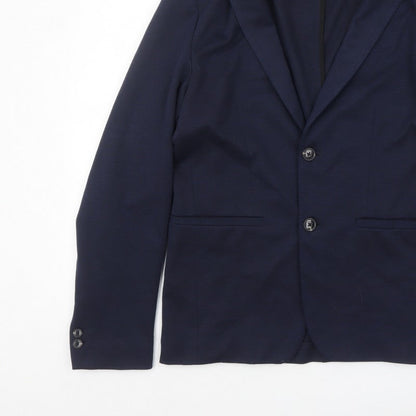 Zara Women Blue Collared Knit Cardigan Size 12