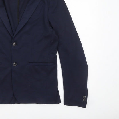 Zara Women Blue Collared Knit Cardigan Size 12