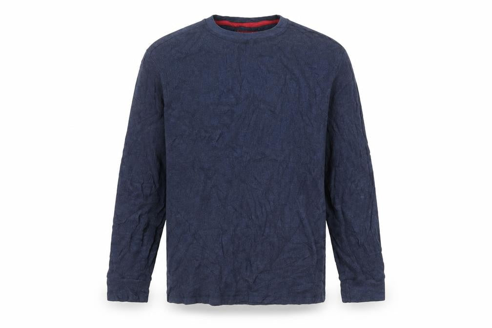 Wrangler Men's Blue Long Sleeve Crew Neck Cotton Blend Top Size L