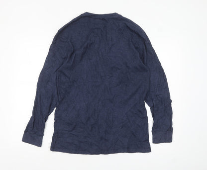 Wrangler Men's Blue Long Sleeve Crew Neck Cotton Blend Top Size L