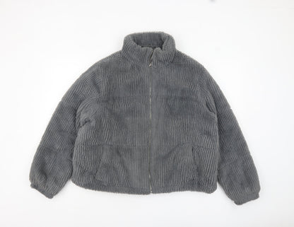 Womens UK Size 14 New Look Grey Puffer Jacket