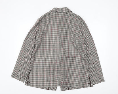 Bossini Women's Brown Check Blazer XL UK 16 Single-Breasted Jacket