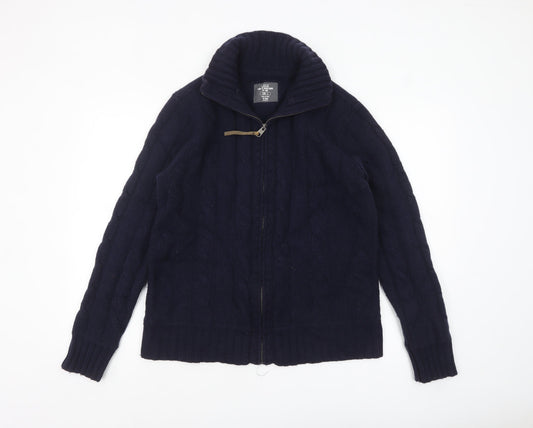 Mens UK Size L H&M Blue Full Zip Jumper