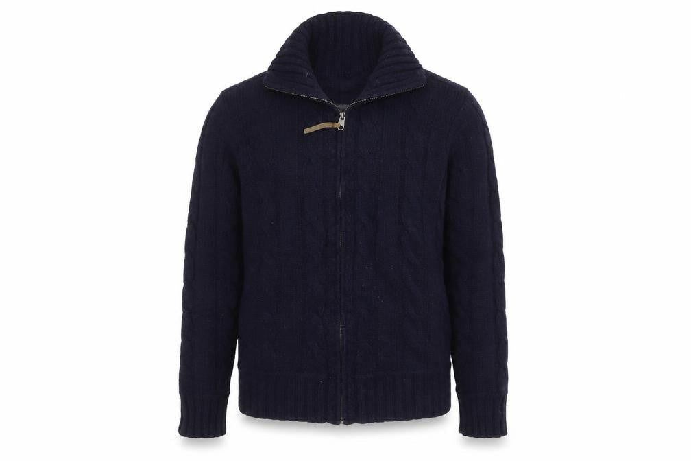 Mens UK Size L H&M Blue Full Zip Jumper