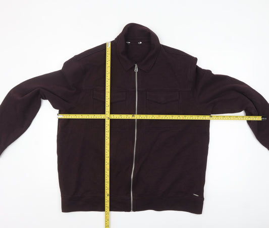 Marks and Spencer Autograph Men's Raisin Zip Jacket XL Cotton Blend