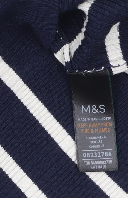 Womens UK Size 6 Marks and Spencer Blue Pullover Jumper