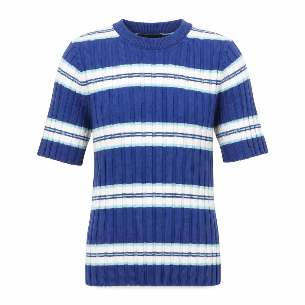 ASOS Design Women's Blue Striped Knit T-Shirt Size 4