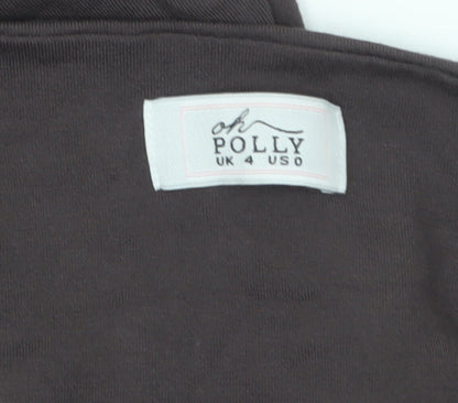 Oh Polly Women’s Brown Long Sleeve Bodycon Mini Dress Size 4