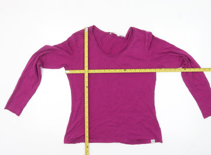 Lazy Jacks Women's Purple Long Sleeve Cotton Scoop Neck Top Size 12