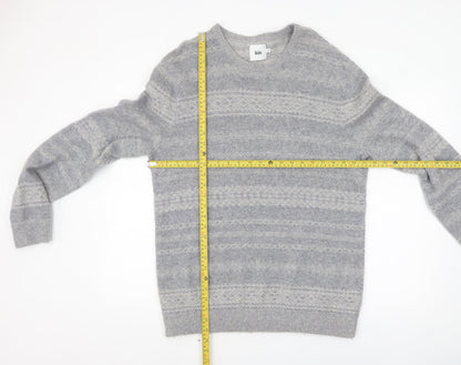 Kin Men's Grey Fair Isle Wool Blend Pullover Jumper XL