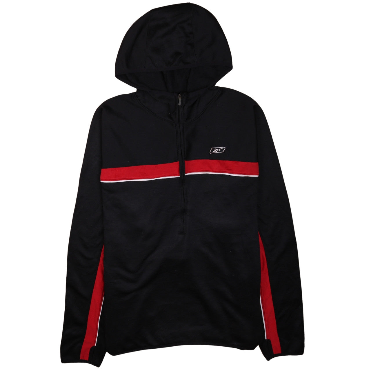 Mens UK Size XL Reebok Black 1/2 Zip Hoodie
