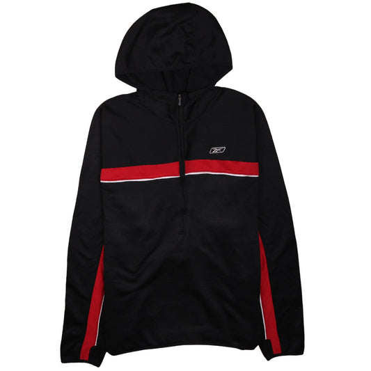 Mens UK Size XL Reebok Black 1/2 Zip Hoodie