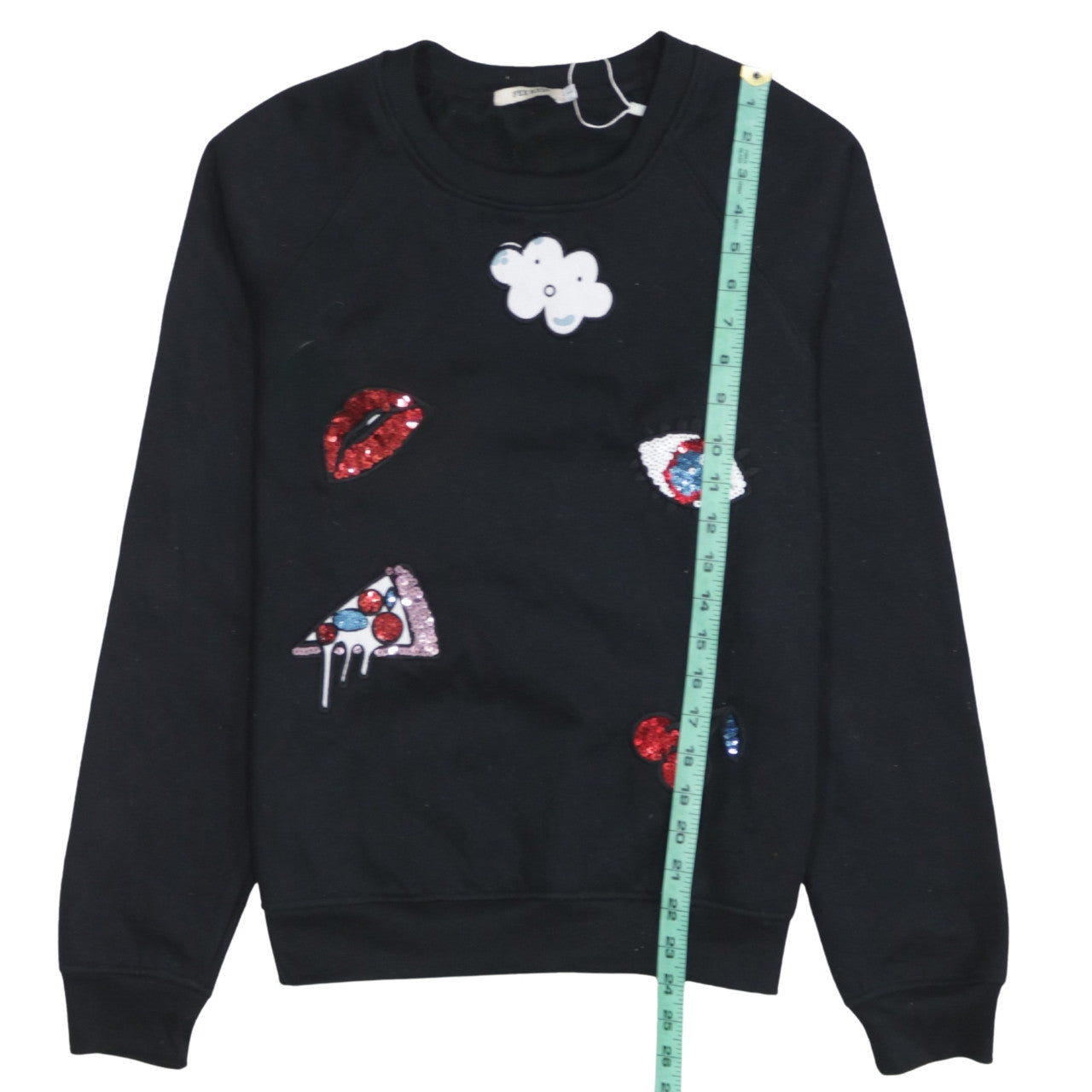 Womens UK Size L FEE RED Black Pullover Sweatshirt