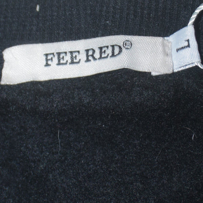 Womens UK Size L FEE RED Black Pullover Sweatshirt