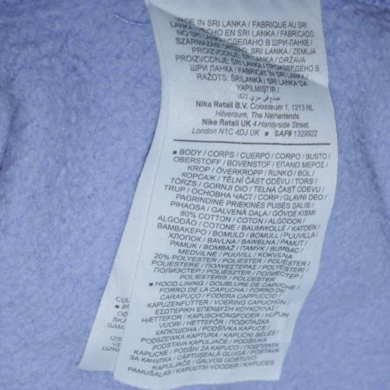 Womens UK Size S Nike Blue Pullover Hoodie