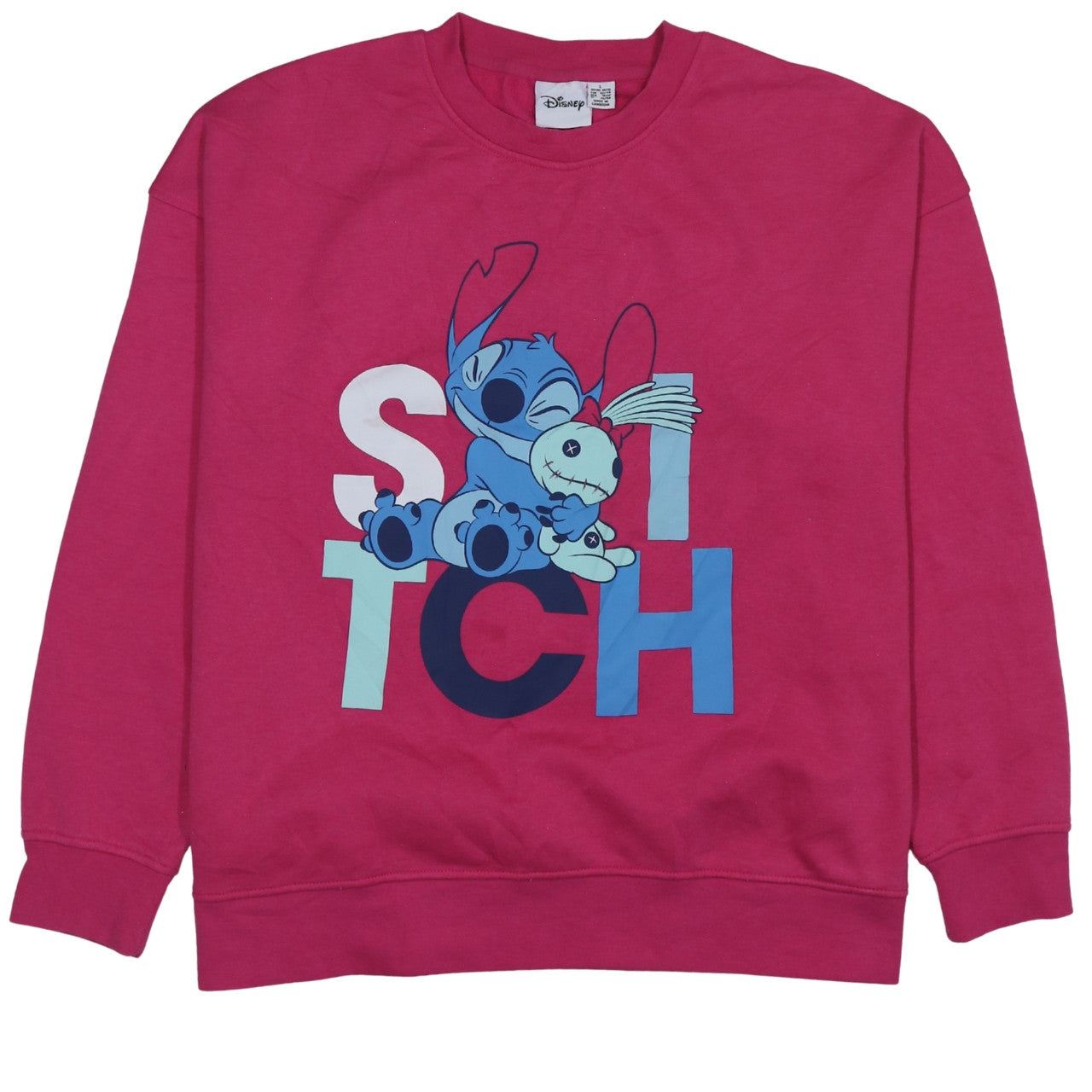 Womens UK Size L Disney Pink Pullover Sweatshirt