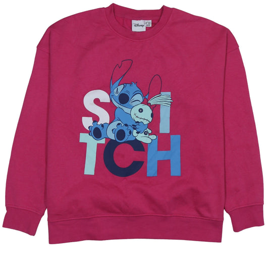 Womens UK Size L Disney Pink Pullover Sweatshirt