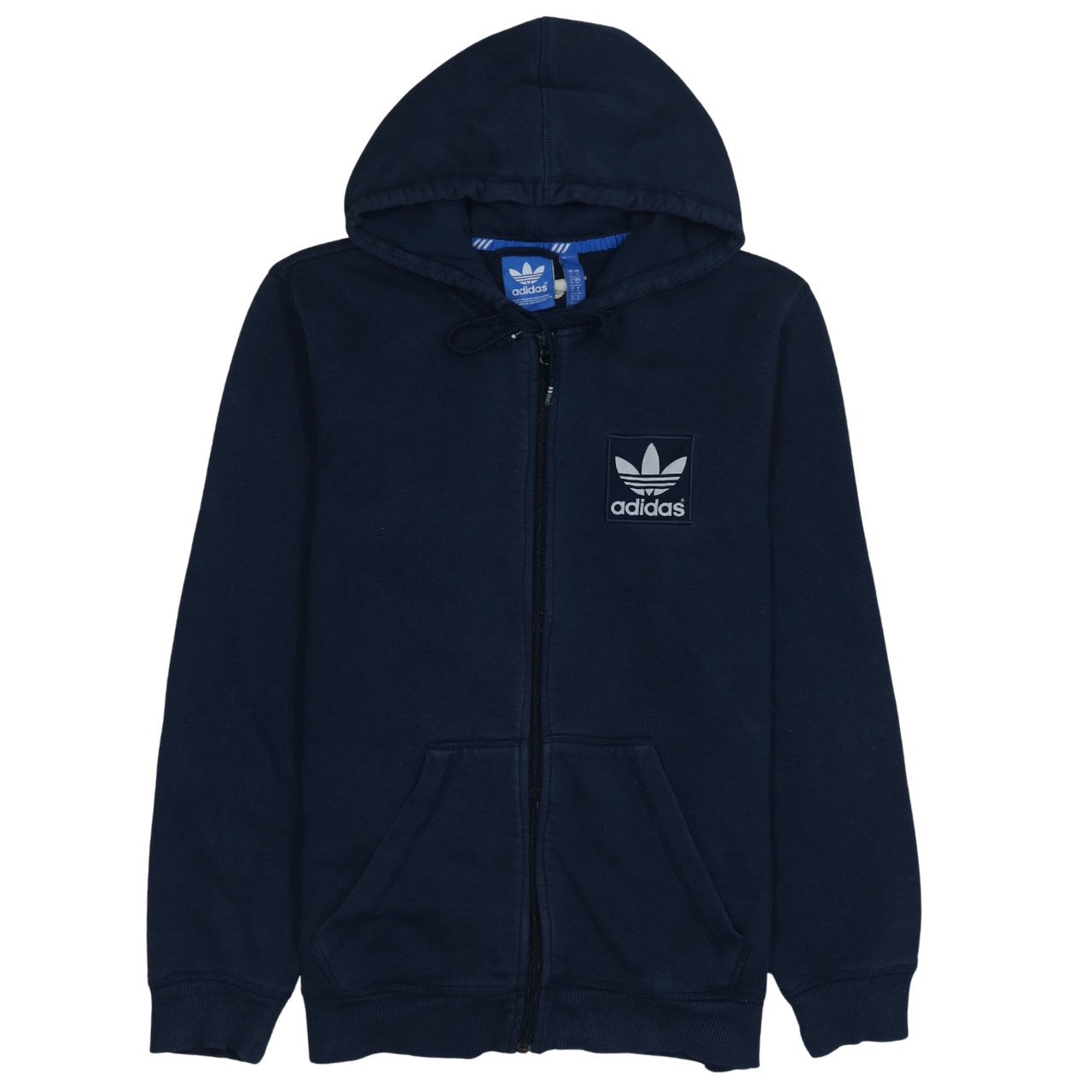 Mens UK Size S adidas Blue Full Zip Hoodie