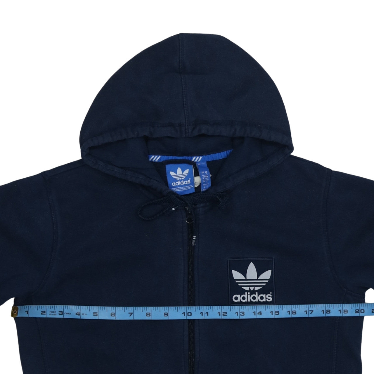 Mens UK Size S adidas Blue Full Zip Hoodie