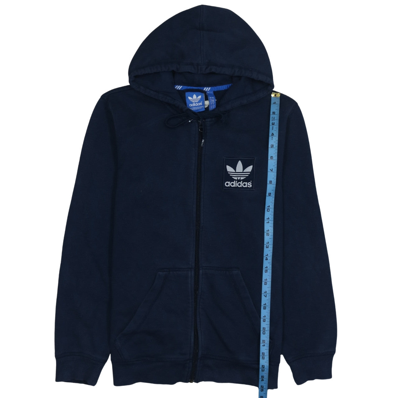 Mens UK Size S adidas Blue Full Zip Hoodie