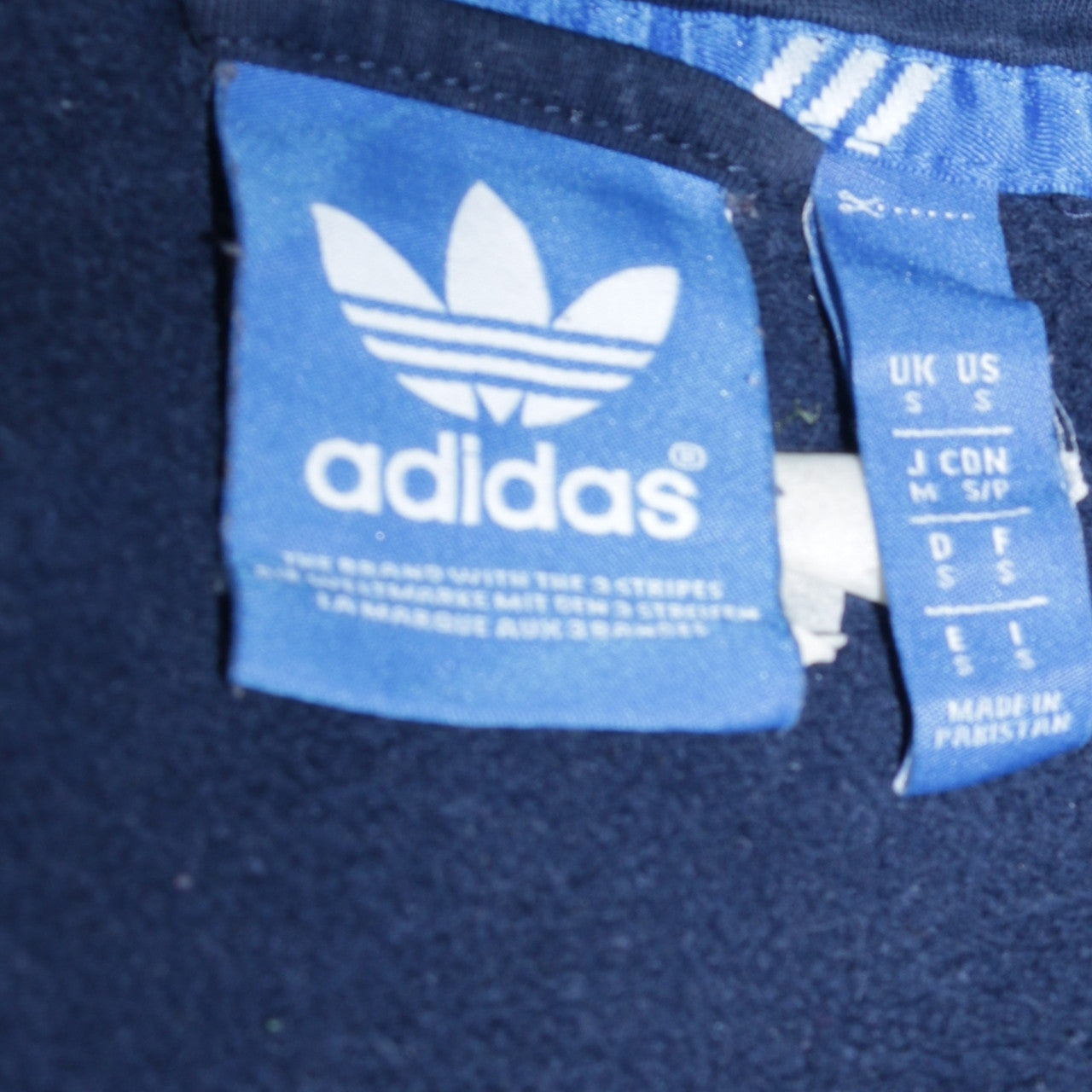 Mens UK Size S adidas Blue Full Zip Hoodie